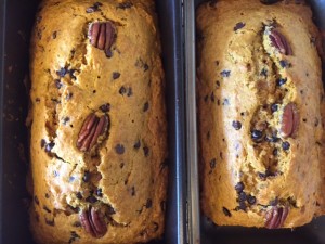 browned butter pumpkin bread w/chocolate chips